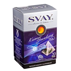 Чай SVAY 'Черный кимун с клубникой' 20 пирамидок 1 уп.х 12 шт.
