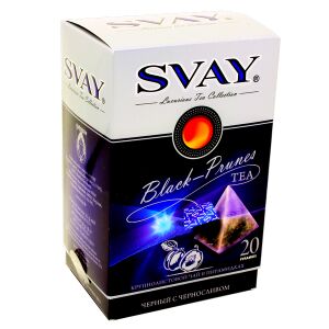 Чай SVAY 'Черный с черносливом' 20 пирамидок 1 уп.х 12 шт.