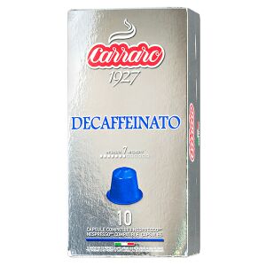 Кофе капсулы CARRARO DECAFFEINATO 1 уп х 10 капсул