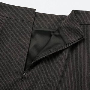 Классическая юбка в полоску (длина 62-64 см),темно-серый