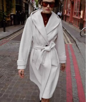 МЯГКОЕ ПАЛЬТО С КАПЮШОНОМ, арт. 3046273 800, белый