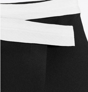 ЮБКА-ШОРТЫ С ЗАПÁХОМ И КОНТРАСТНЫМ ПОЯСОМ, арт. 1165223, черный