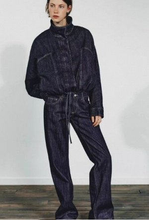 ДЖИНСОВАЯ КУРТКА TRF С РУКАВАМИ «ЛЕТУЧАЯ МЫШЬ», арт. 8727271 443, синий