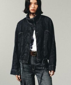 ДЖИНСОВАЯ КУРТКА TRF С РУКАВАМИ «ЛЕТУЧАЯ МЫШЬ», арт. 8727271 443, синий