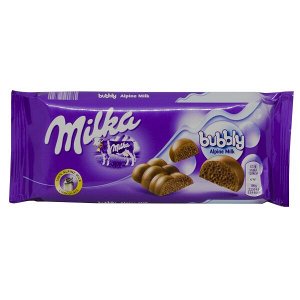 Шоколад Милка bubbly Alpine Milk 90 г 1 уп.х 14 шт.