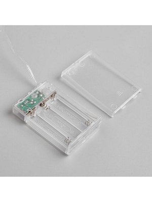 Гирлянда «Нить» 5 м роса, IP20, чёрная нить, 50 LED, 2 режима, батарейки AAх3 (не в комплекте), свечение мульти