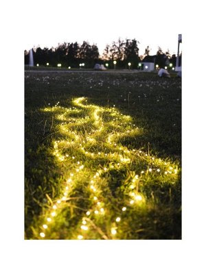 Гирлянда «Нить» 20 м роса, IP20, серебристая нить, 200 LED, свечение тёплое белое, 12 В