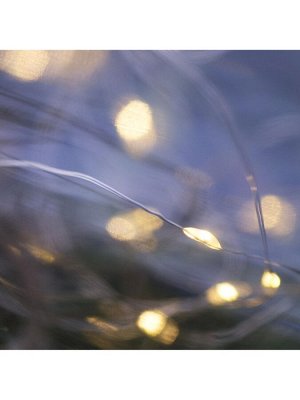 Гирлянда «Нить» 20 м роса, IP20, серебристая нить, 200 LED, свечение тёплое белое, 12 В
