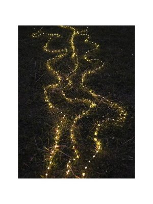 Гирлянда «Нить» 20 м роса, IP20, серебристая нить, 200 LED, свечение тёплое белое, 12 В