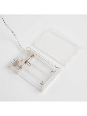 Гирлянда «Нить» 5 м роса, IP20, серебристая нить, 100 LED, 2 режима, батарейки AAх3 (нет в комплекте), свечение мульти (RGB)