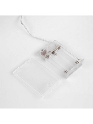 Гирлянда «Нить» 5 м роса, IP20, серебристая нить, 50 LED, мерцание белым, батарейки AAх3 (нет в комплекте), свечение тёплое белое