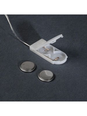 Гирлянда «Нить» 5 м роса, IP20, серебристая нить, 50 LED, батарейки CR2032x2 (в комплекте), свечение фиолетовое