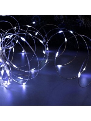 Гирлянда «Нить» 20 м роса, IP20, серебристая нить, 200 LED, свечение белое, 12 В