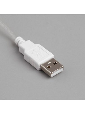Гирлянда «Нить» 2 м роса, IP20, серебристая нить, 20 LED, свечение мульти, USB