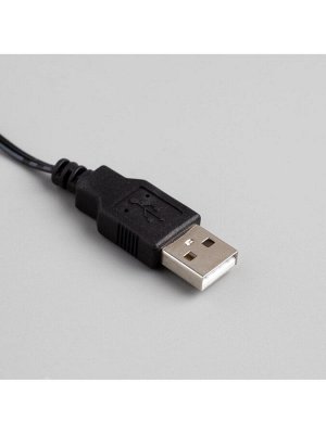 Гирлянда «Нить» 5 м роса, IP20, чёрная нить, 50 LED, свечение мульти, USB