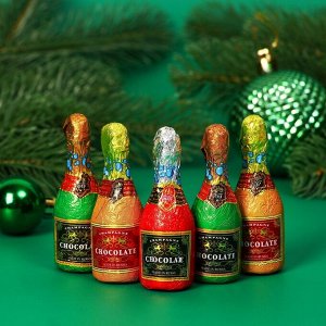 Новогодний набор фигурного шоколада «Новогоднее шампанское», 12 г x 5 шт.