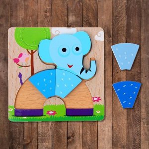 Рамка-вкладыш "Слонёнок в форме радуги", 5 элементов