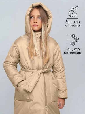 Пальто зимнее для девочек AmaroBaby SNUGGLY, бежевый