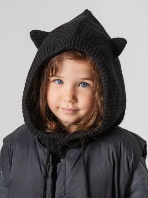 Шапка капор с ушками кошки детская Amarobaby Pure Love Kitty вязаная