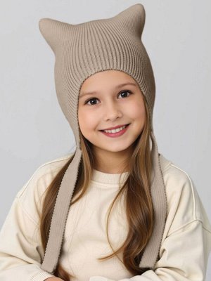 Шапка детская вязаная Amarobaby Meow, демисезонная, бежевый