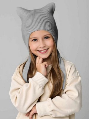 Шапка детская вязаная Amarobaby Meow, демисезонная, серый