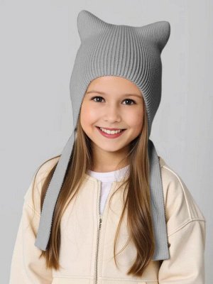 Шапка детская вязаная Amarobaby Meow, демисезонная, серый