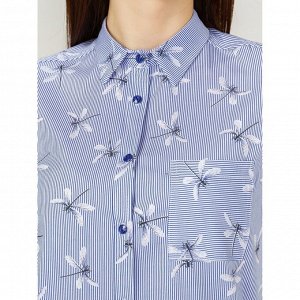 Женская блуза арт. 933-1, бело-синяя