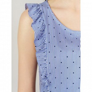 Женская блуза арт. 989-2, бело-синяя