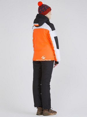 Женская зимняя горнолыжная куртка оранжевого цвета 19601O