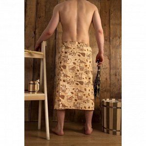 Полотенце для бани "Банька" мужской килт, 75х150 см хлопок,вафельное полотно