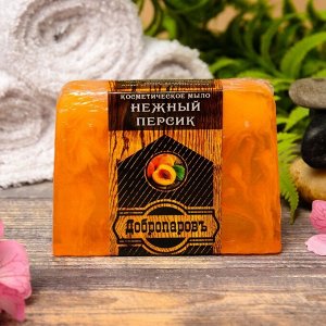 Косметическое мыло для бани и сауны "Нежный персик", "Добропаровъ", 100 гр.