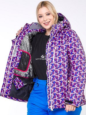 Женская зимняя горнолыжная куртка фиолетового цвета 18112F