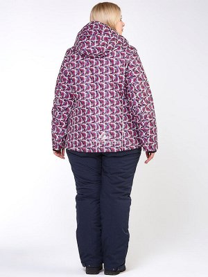 Женская зимняя горнолыжная куртка малинового цвета 18112M