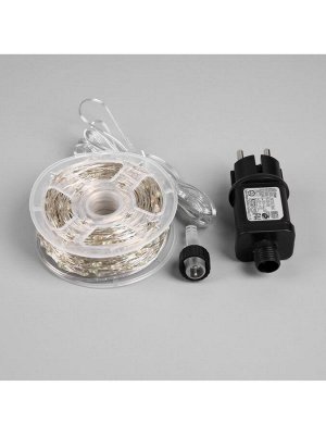 Гирлянда «Нить» 100 м роса, IP44, серебристая нить, 1000 LED, свечение мульти, 18 В