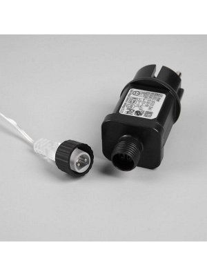 Гирлянда «Нить» 100 м роса, IP44, серебристая нить, 1000 LED, свечение мульти, 18 В