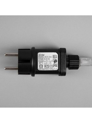 Гирлянда «Нить» 100 м роса, IP44, серебристая нить, 1000 LED, свечение мульти, 18 В