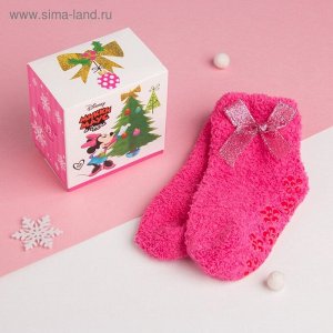 Носки махровые в подарочной коробке "Новогодние", р-р 12-22 см, Минни Маус