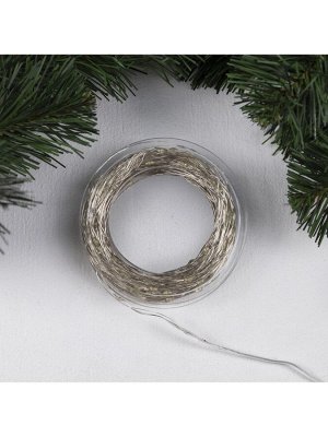 Гирлянда «Нить» 50 м роса, IP44, серебристая нить, 500 LED, свечение белое, 8 режимов, 31 В