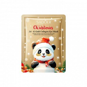 Коллагеновые водорастворимые патчи для глаз Sadoer Christmas 24К Золото