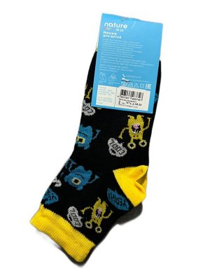 Nature Socks Носки детские, цвет черный, рисунок монстрики