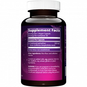 5-HTP, 100 мг, 30 веганских капсул
