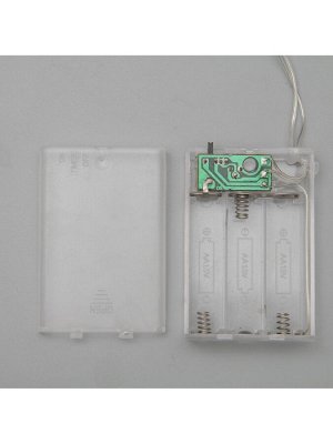 Гирлянда «Нить» 4 м, IP20, прозрачная нить, 40 LED, 2 режима, батарейки AAх3 (нет в комплекте), свечение аквамарин