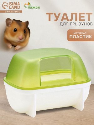 Туалет для грызунов «Пижон», 10.2x7.2x7.2 см, зелёный