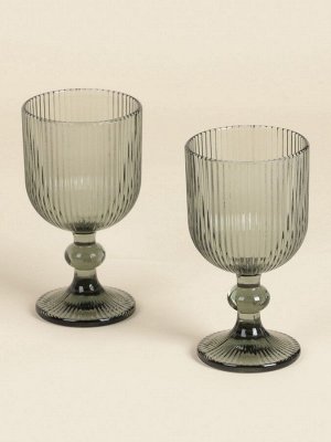 Бокалы для вина SL Home «Модерн», 250 мл, 8x14.5 см, набор 2 шт., стекло, графитовые
