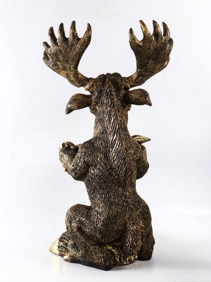 Фигура напольная с подставкой для мелочей «Скульптура: Лось», 86x46x52 см, под бронзу