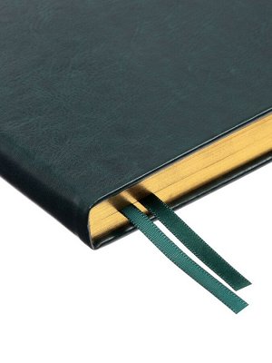 Ежедневник датированный Calligrata, А5, 2026, твёрдая обложка из искусственной кожи «Небраска», 168 листов, зелёный