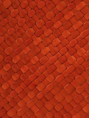 Сумка плетёная на застёжке из пандана, 30x10x35 см, бежево-оранжевая