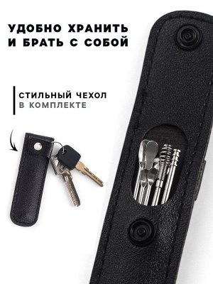 Набор для чистки ушей: кожаный чехол + 6 предметов