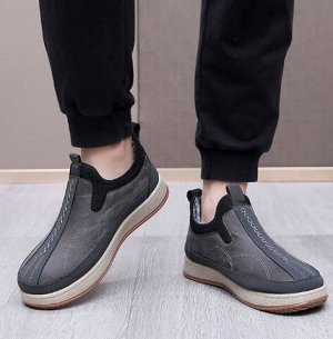 Кроссовки мужские из иск. кожи утепленные на иск. мехе водоотталкивающие, серый