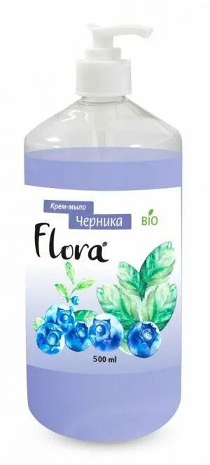 FLORA Крем мыло для мытья рук (Черника) 500мл
